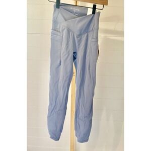 BLOGILATES Women's High Waist V Waistband Leggings With Pockets Blue XS